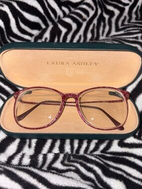 Laura Ashley Sparkling Red Oversized Round Glasses
